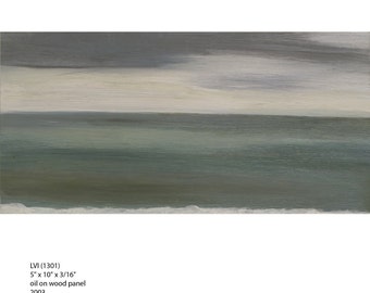 beach painting  oil on wood panel 5" x 10"
