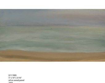 beach painting  oil on wood panel 5" x 10"