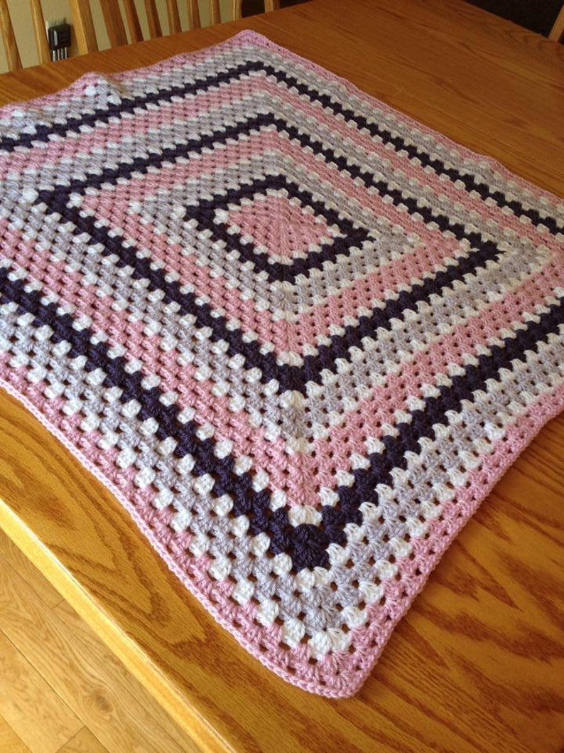 Granny Square Crochet Baby Blanket Etsy