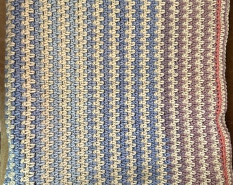 Baby Blanket-Crochet-Moss Stitch Ombre 100% Customizable