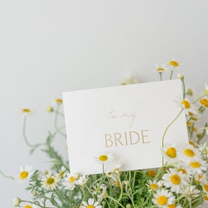 a mi NOVIA Tarjeta plegada de boda + Sobre / Sus VOTOS / Tarjetas de propuesta e invitaciones / Tarjeta de felicitación minimalista