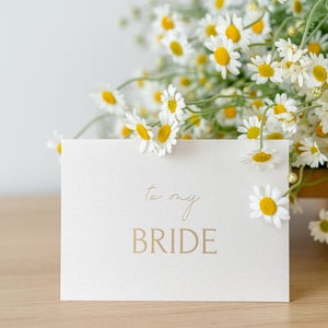 a mi NOVIA Tarjeta plegada de boda + Sobre / Sus VOTOS / Tarjetas de propuesta e invitaciones / Tarjeta de felicitación minimalista