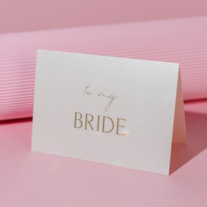 a mi tarjeta de NOVIA / Tarjeta de felicitación prensada con lámina dorada / Invitaciones de boda y tarjetas de propuesta