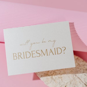 serás mi tarjeta de dama de honor/tarjeta de propuesta prensada de lámina dorada/invitaciones de boda y tarjetas de felicitación