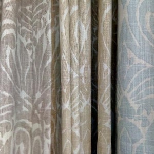 Damask Pleated Drapery Panel - Fabric and Cotton Lining Included - FREE SHIPPING
