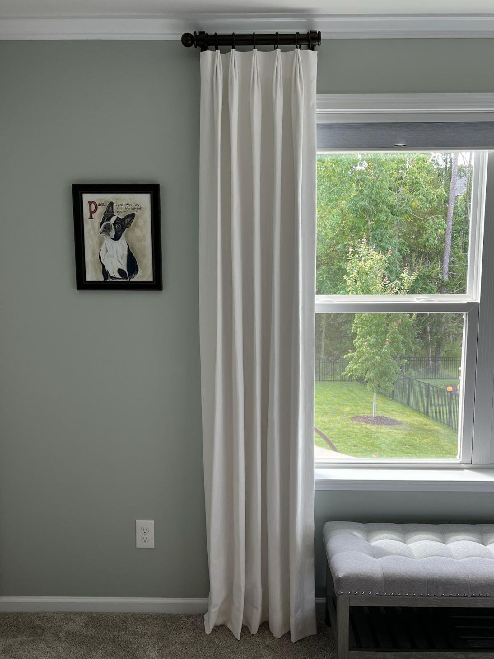 White Linen Pleated Drapery Panel Fabric and Cotton Lining Etsy