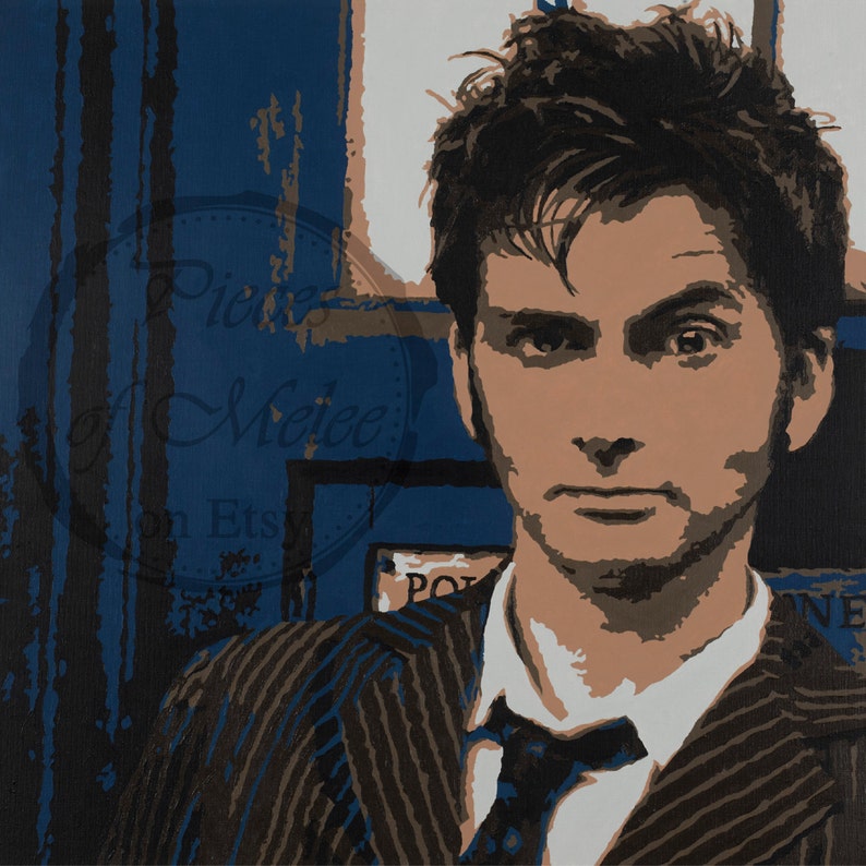 Doctor Who Tenth Doctor David Tennant Print of Acrylic on Canvas image 1