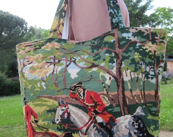 Borsa grande tela giornali da donna I