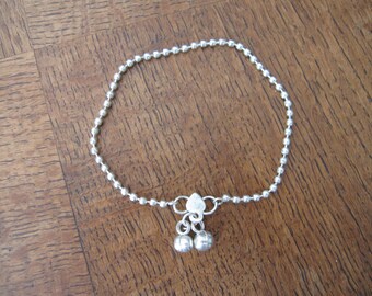 Silver anklet with small balls 2