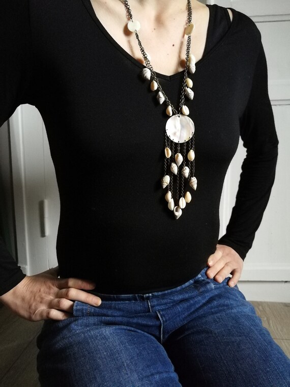 Collier En Coquillages De Tahiti D'origine - Sautoir - Neuf Sans Emballage