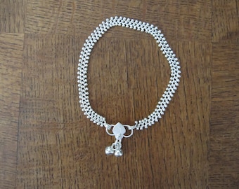 Silver metal anklet with small balls (9)