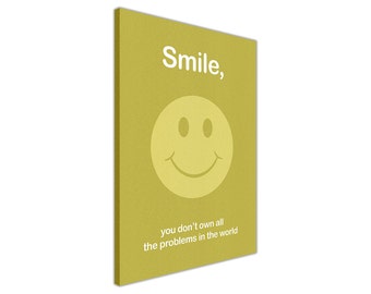 Smiley Drucken Leinwand Etsy