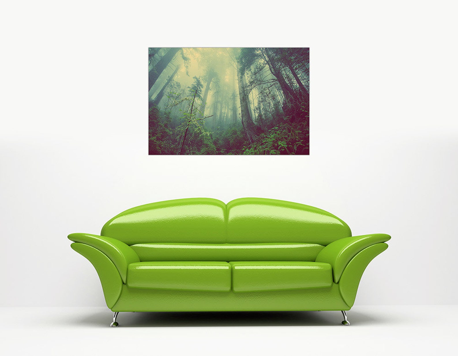 Misty Forest Landscape Canvas Art Prints Home Decoration Etsy