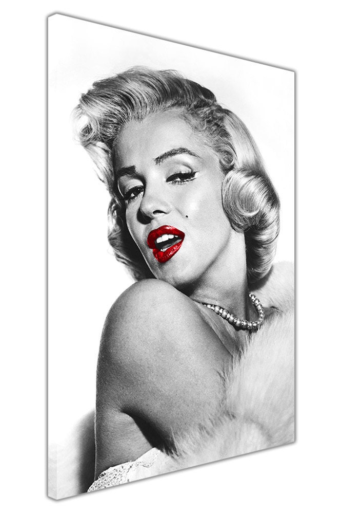 Marilyn Monroe Glamorous Red Lips On Canvas Pictures Wall Art | Etsy