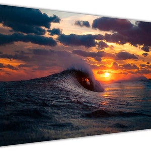 Meer Welle Uber Sunset Gerahmte Leinwand Wall Art Prints Home Etsy