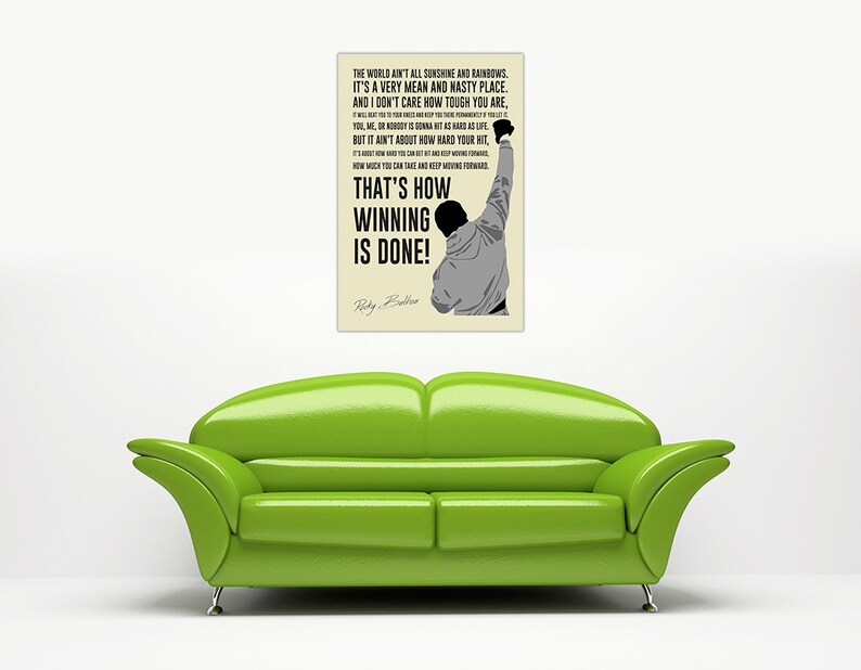 Inspirierende Rocky Balboa Film Zitat gerahmte Leinwand ...