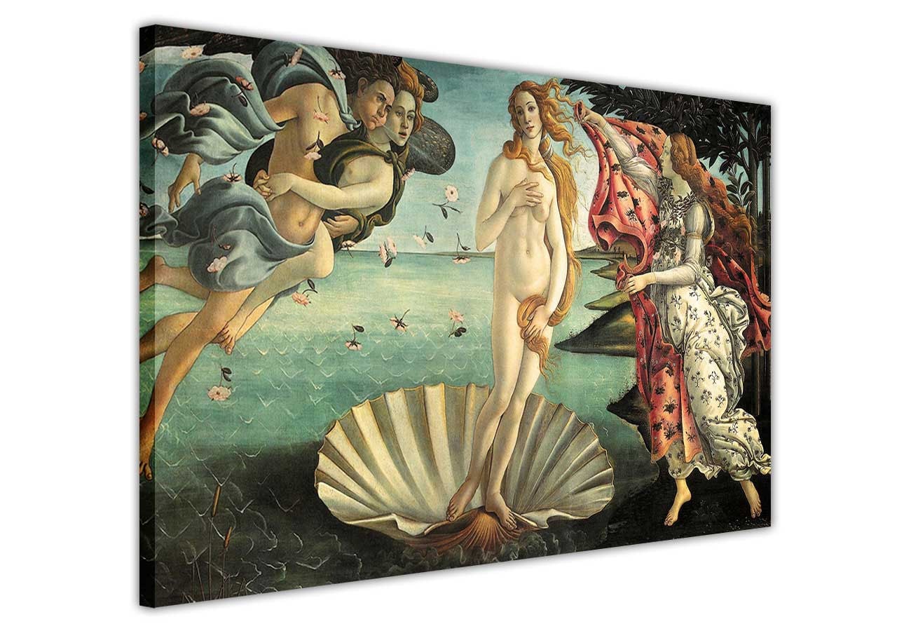 Quadro su Tela The Birth of Venus 120x80cm Arte Classica Sandro Botticelli PICANOVA Stampa Incorniciata con Spessore di 2cm Altre Dimensioni Disponibili Decorazione Moderna 
