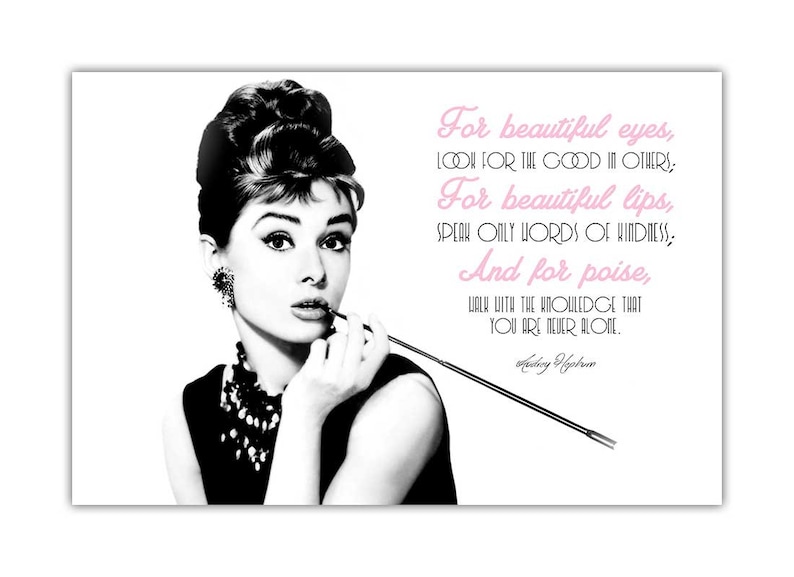 Audrey Hepburn Beautiful Quote Photo on Framed Canvas Prints | Etsy