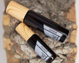 NEW Rooted Cologne: sandalwood, amber, cashmere wood, tonka bean - Alcohol-Free Roll-On