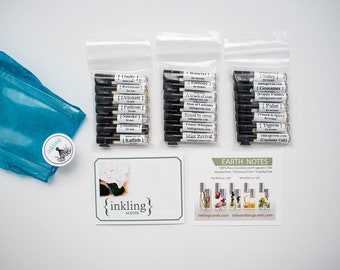 22 sample pack- try ALL of our scents - pure perfume & essential oils, alcohol free, 1 ml sample vials