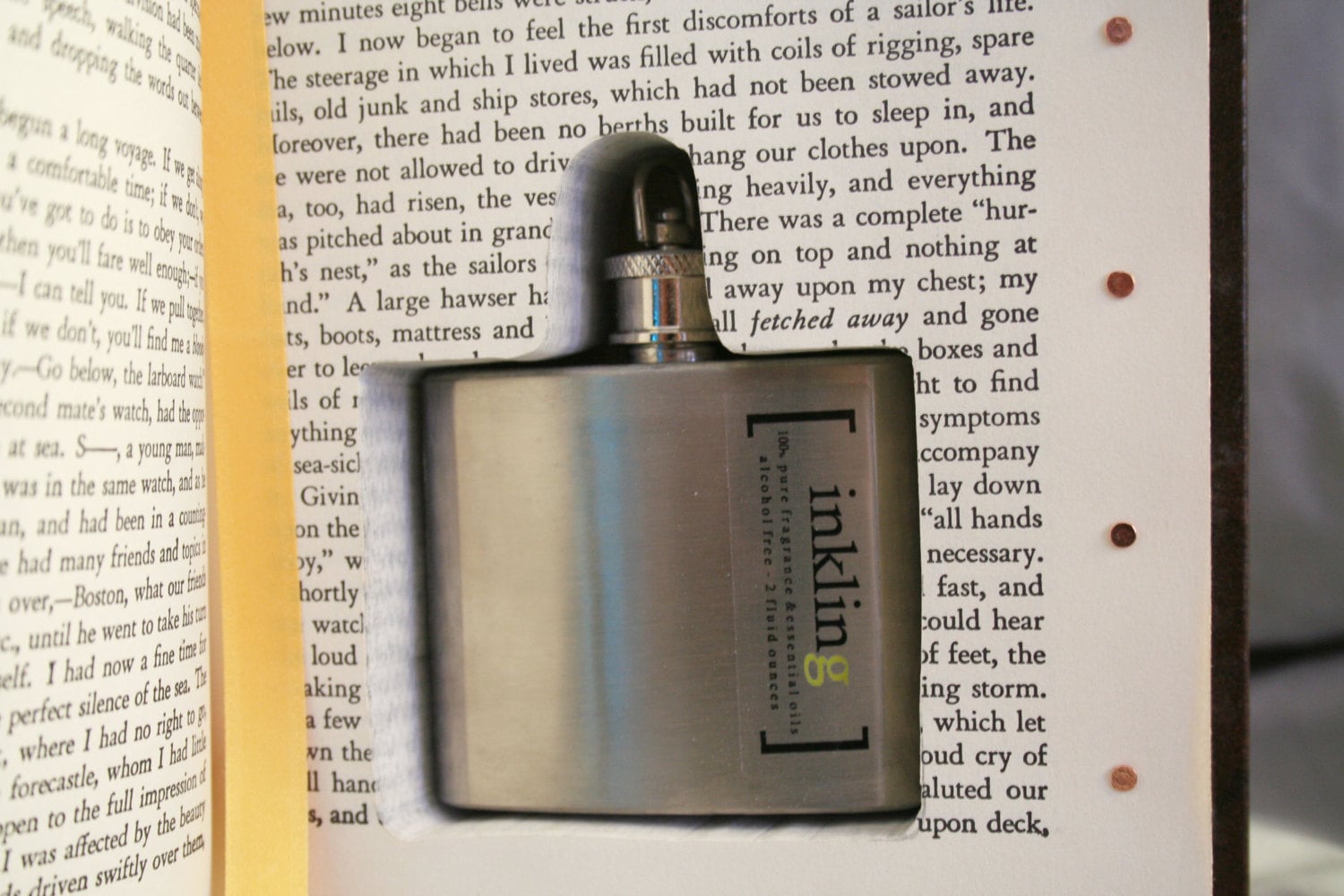 Hand Cut Book Safe Includes 2oz Stainless Steel Flask With Oil 