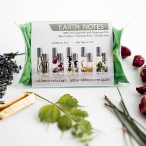 Pack d'échantillons Earth Notes les 6 parfums pomme, lavande, rose, menthe, agrumes, pin, huile de parfum, naturel, alcool, chimique, sans cruauté envers les animaux image 4