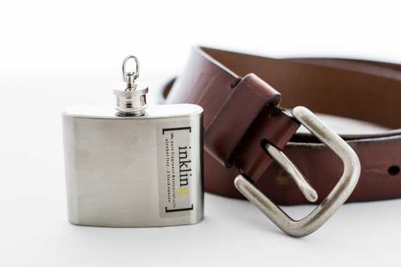 Smoke Cologne: Amber, Leatherwood & Tobacco - 2 Oz Stainless Steel Flask