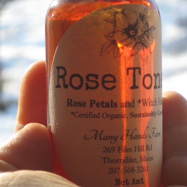 Rose Toner...Rosa Rugosa Petals, Witch Hazel, Gentle Skin Toner, Oily Skin, Organic Skin Care, Rose Skin Care