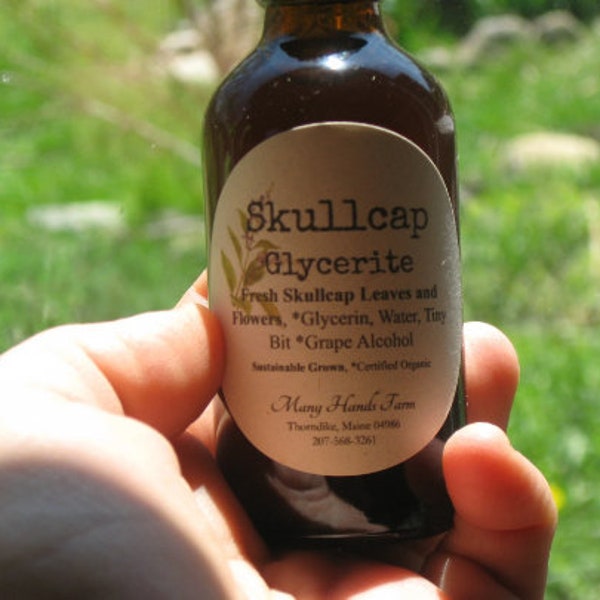 Skullcap Glycerite.....Organic Fresh Skullcap Tincture.....Gentle for Children, Babies and Animals