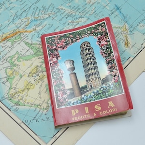 Bloc de cartes postales souvenirs vintage de Pise - Italie - 60s