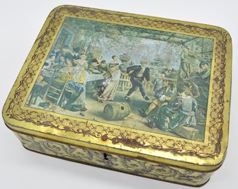 Antique tin box biscuits Jan Steen General Biscuit Company