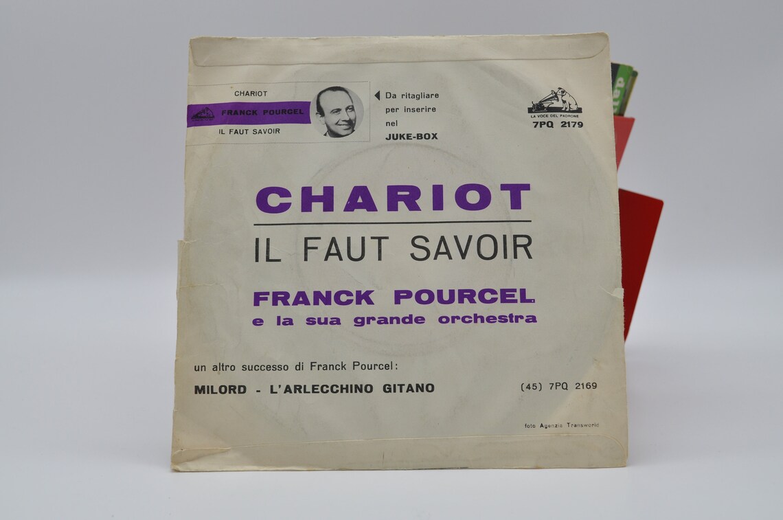 Vinile 45 giri dell'orchestra diretta da Franck Pourcel - Chariot - Il faut Savoir, foto 2 di 4