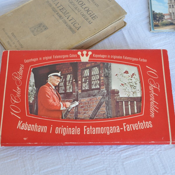 Blocco di 10 cartoline vintage a colori della città di Copenhagen - Danimarca