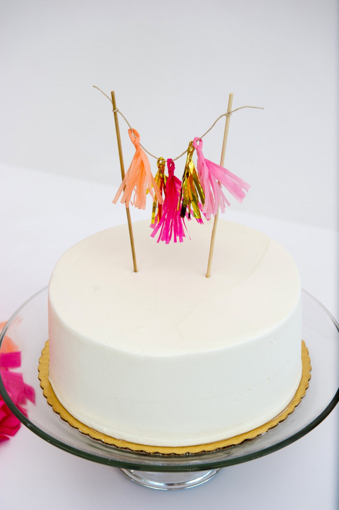 Tissue Tassel Cake Topper with Mylar Etsy