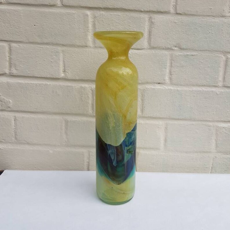 Mdina Sea And Sand Art Glass Cylinder Vase Signed To Base Etsy