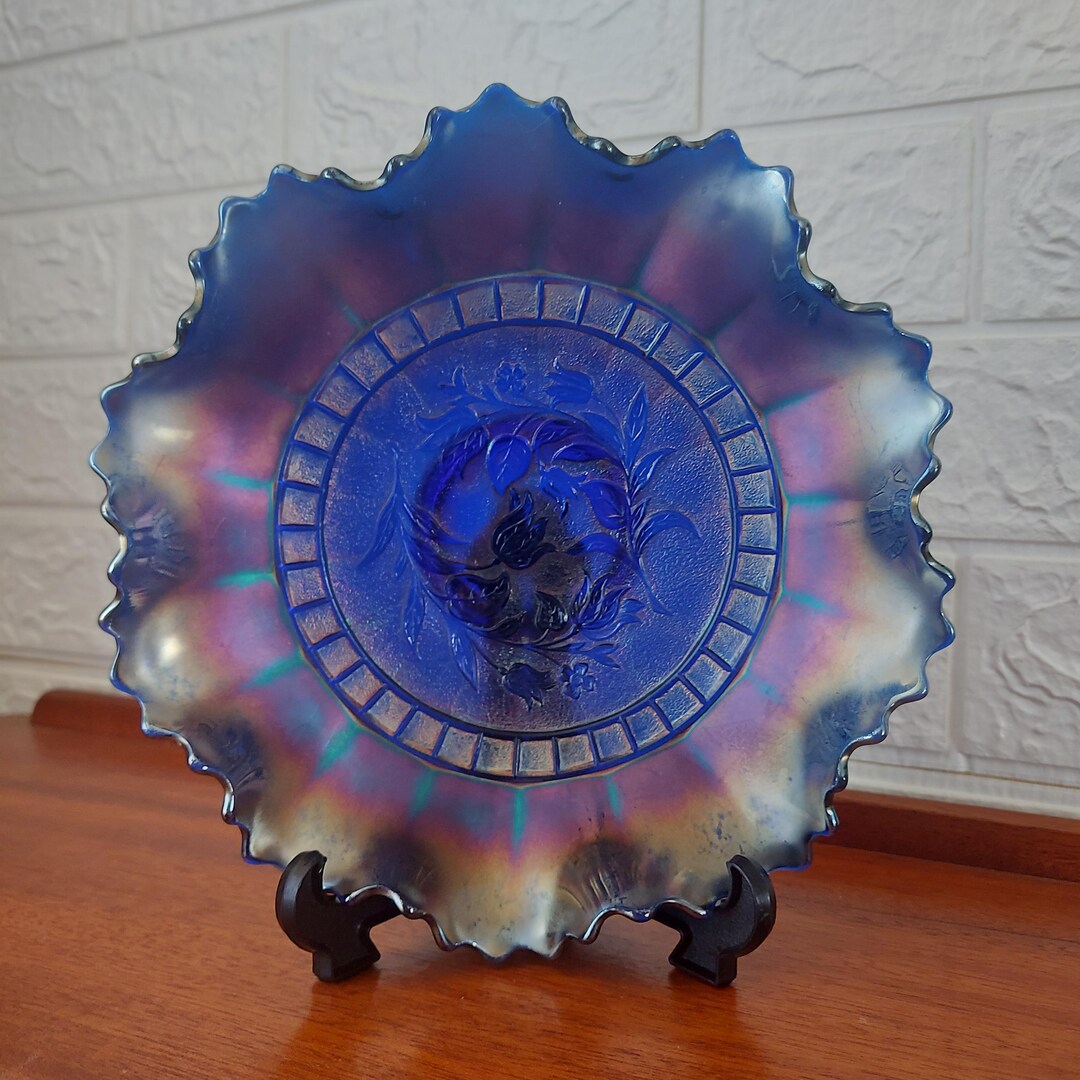 Vintage Blue Carnival Glassnull