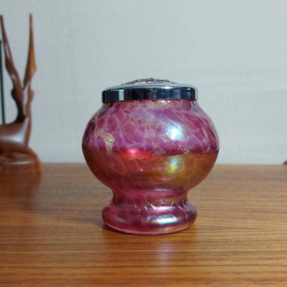 虹色ガラスの蓋付き花器 【公式通販】