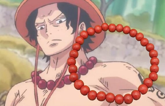 Ace Red Necklace One Piece Anime Inspired Cosplay Necklace 