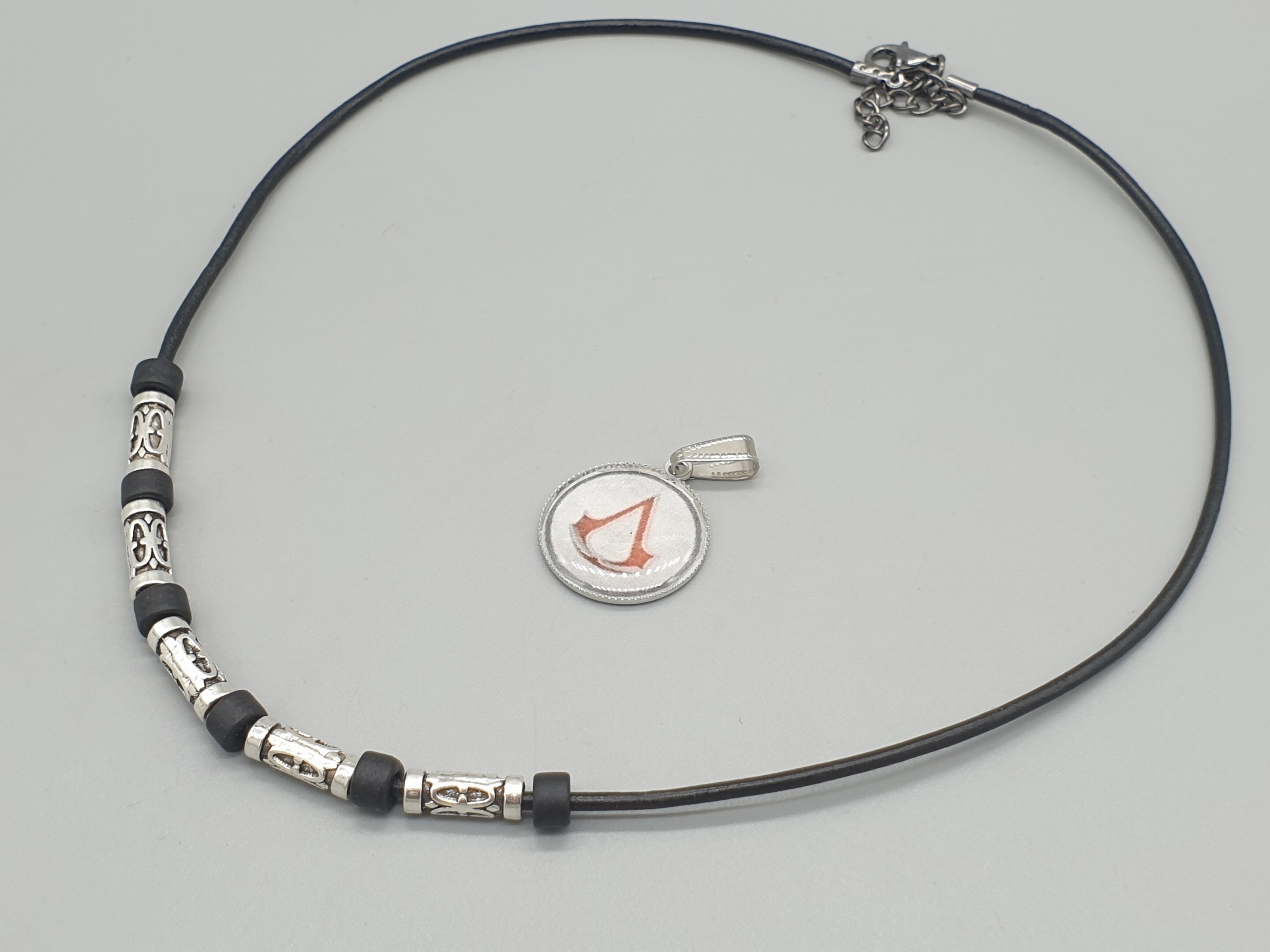 Avalaya Black Silk Ribbon Choker Necklace with Black Ceramic Bead 15mm  Pendant - 30cm L/ 5cm Ext