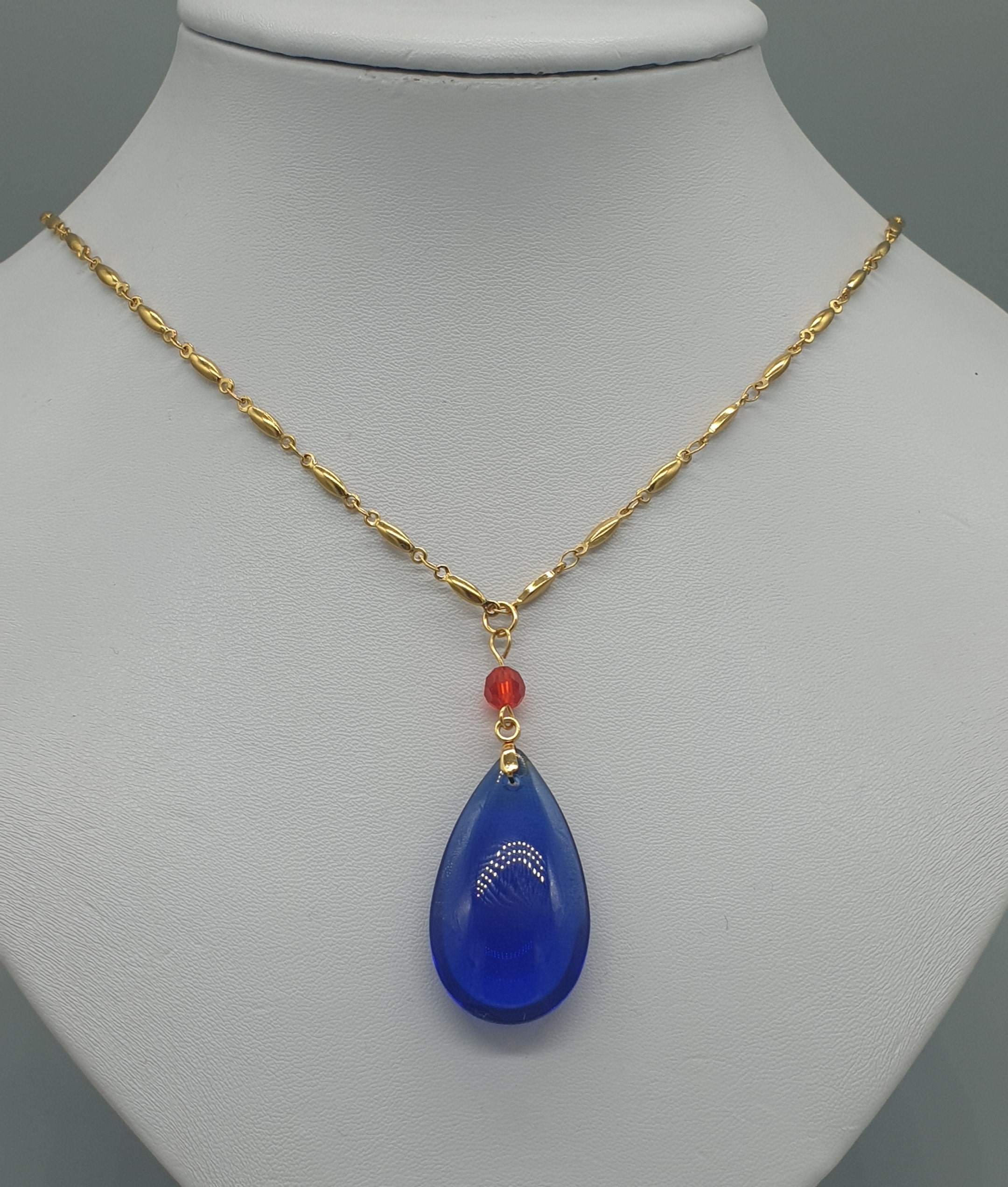 ハウルの動く城アニメ風ネックレス、ハウルブルークリスタルコスプレ