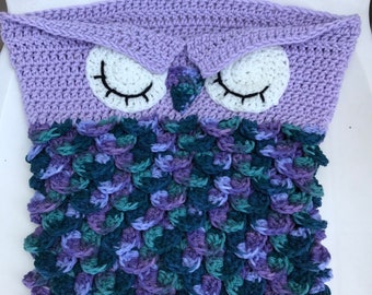 Crochet Owl Cocoon Pattern: Baby Swaddle Wrap (PATTERN ONLY)