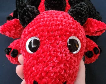 Large Red Dragon Plushie: Velvety Soft Stuffed Animal (24 inch)