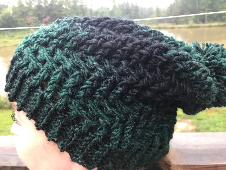 Toboggan and Cowl Set Slouchy Hat Cowl Pom Pom hat Etsy