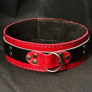 Handmade Leather Collar Choker - Lambskin Lined - Submissive Slave - Daily - Kink Wear