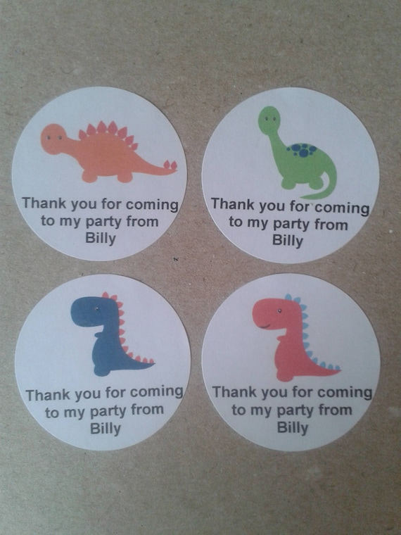 dinosaur personalised party bag stickers party favors etsy