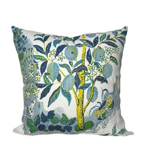 Citrus Garden Pillow Cover Schumacher Throw Pillow Citrus Garden Pool Designer Josef Frank High End Pillow Cover - Solid Linen Backing
