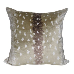 Velvet Antelope Scalamandre Pillow Cover Animal Print Throw Pillow  - Antelope in Fawn - Solid Velvet Backing - All Sizes Available