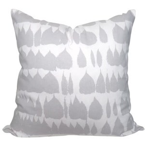 Schumacher Queen of Spain Pillow Cover: Dove Gray Cotton Throw Pillow