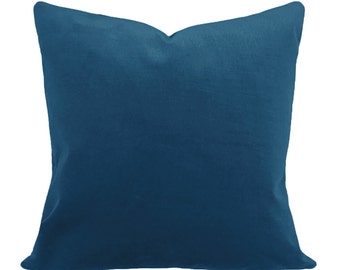 Turquoise Blue Velvet Pillow Cover - Decorative Pillow - Both Sides - 12x16, 12x20, 14x18, 14x24, 16x16, 18x18, 20x20, 22x22, 24x24, 26x26