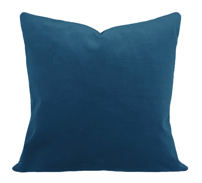 Turquoise Blue Velvet Pillow Cover Decorative Pillow Both Etsy